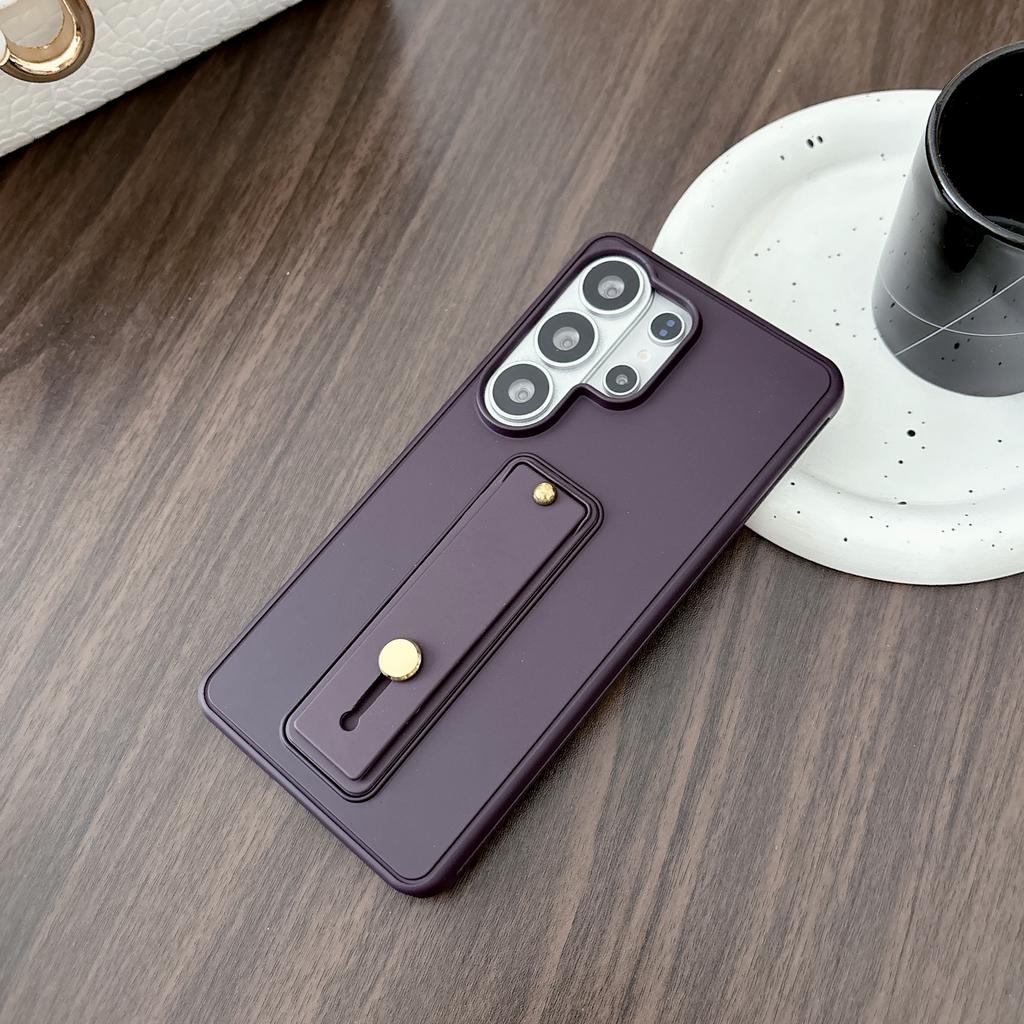 Luxury Business Phone Case for Samsung S26 Ultra S25 Plus S24 S23 S22 Shockproof Slim Fit Wrist Strap with Stand Design Cover