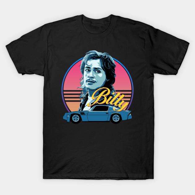 Men Black Print T-shirt Billy Hargrove Stranger Things No-Cut Transfer Paper Print Cotton Tshirt S разноцветный