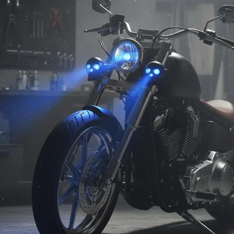 Skull Head Motorcycle LED Light 12V High Brightness Mini Eagle Eye Lamp DRL Turn Signal Light Auxiliary Light for Harley Honda