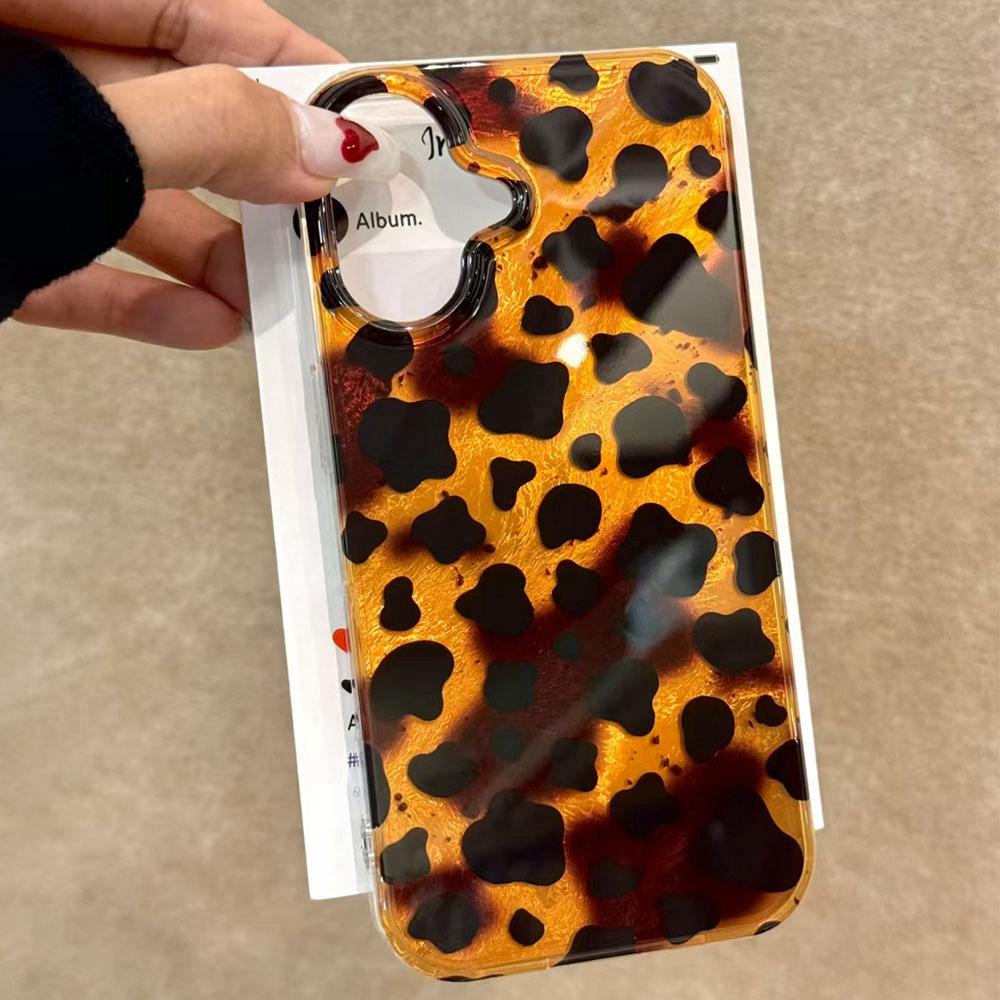 Modische goldene Handyhülle mit Leopardenmuster für Samsung Galaxy A16 A55 A07 A17 A56 A36 A06 A26 A53 A14 A24 A34 A54 A15 A12 A22 Hülle