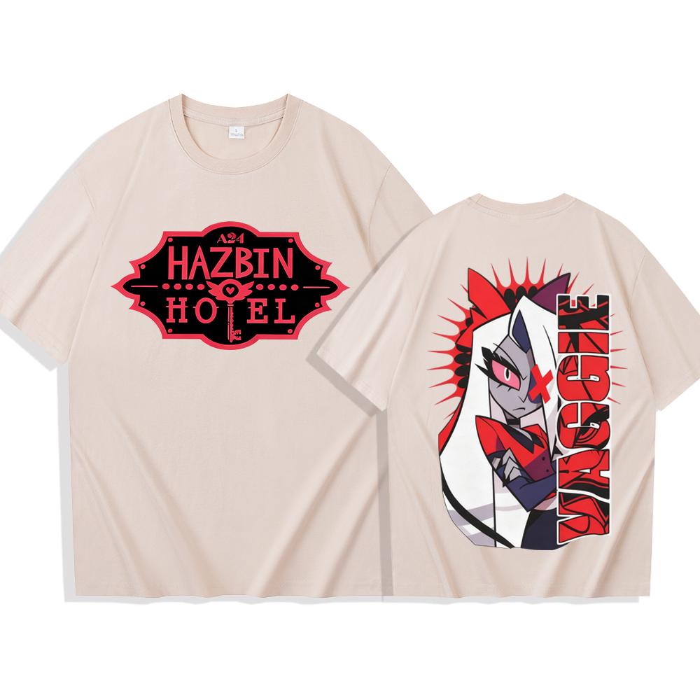 Hazbin Hotel Vaggie Tshirt Unisex Women Harajuku Short Sleeve Oneck Casual Shirt Gift SpringSummer New Arrivals Pure Cotton Tees