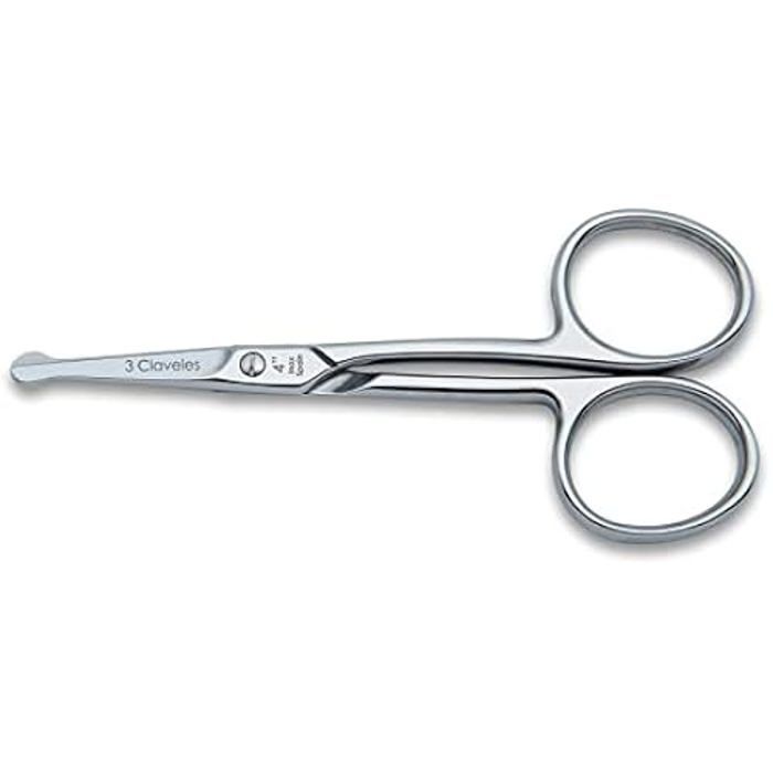 Ciseaux poils du nez 3 Claveles - Droit - Inoxydable - Pointes arrondies