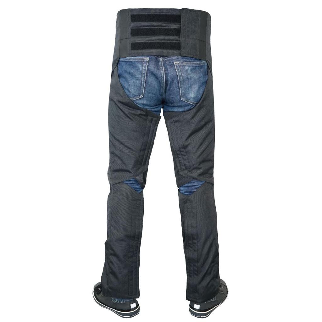 Easy Motorcycle Size M RR7700 ROUGH&ROAD Wrap-Over Pants, Black, (30-36 inches),
