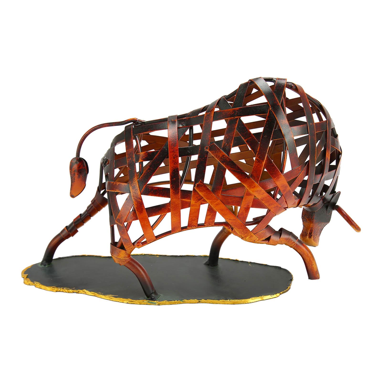 

Металлическая скульптура быка, полая, в стиле ретро, устойчивое основание, богатые детали, статуя быка с Уолл-стрит для