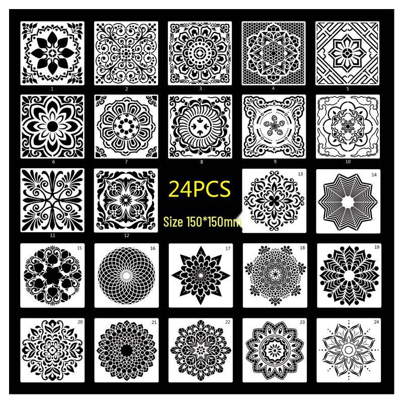 Mandala Painting Template for DIY Wall and Stone Decoration