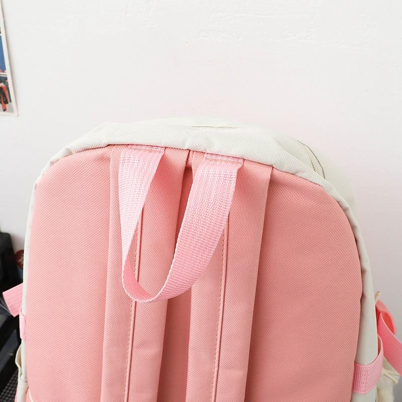 5 adet Oxford Okul Çantası Kadın Ortaokul Öğrencilerinin Sırt Çantaları Lise Öğrencileri Büyük Kapasiteli Su Geçirmez Çok Yönlü Sırt Çantası