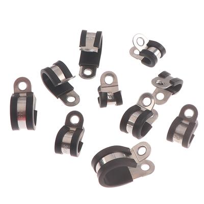 Morsetto per tubo flessibile per montaggio su cavo con rivestimento in gomma in acciaio inossidabile 304 da 2 pezzi