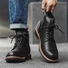 Fashion Men's Classic Retro Work Boots Mens Fashion Ankle Desert Boot Men High-top Lace-up Casual Leather Shoes Good Quality