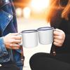 16 Pcs 4 Oz Enamel Camping Coffee Mugs Mini Metal Mug With Handle Small White Enamel Mug Vintage Round Enamel Cup Portable Drink