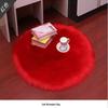 European Style Plush Faux Wool Round Carpet for Living Room or Bedroom, White Bay Window Mat.