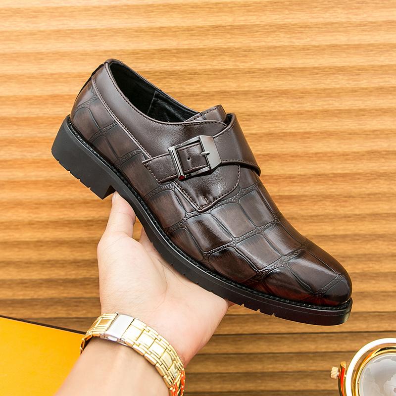 Men Retro Formal Shoes PU Side Buckle European and American Business Fashion High-quality Loafers Size 38-46 Men Shoes