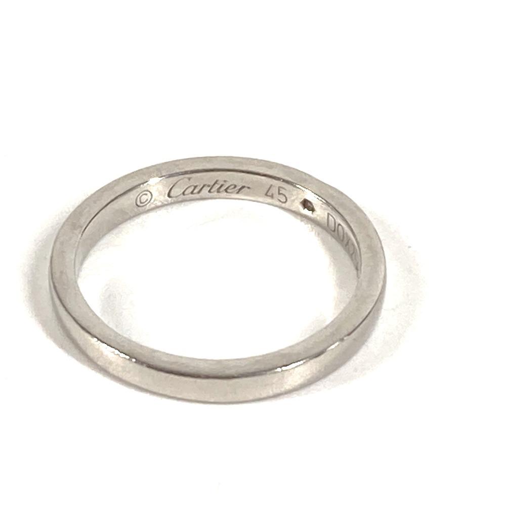 CARTIER 1P Diamond Accessories Jewelry Platinum Ring Pt950 Silver