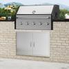 VEVOR BBQ Access Door, 889x610 mm Double Outdoor Kitchen Door, Stainless Steel Flush Mount Door, Wall Vertical Door with Handles, for BBQ Island