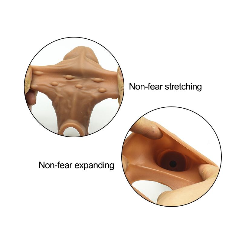 Realistic Condoms For Men Reusable Penis Sleeve For Male Extender Dildo Enhancer Enlargement Condom Male Cock Sex Toys