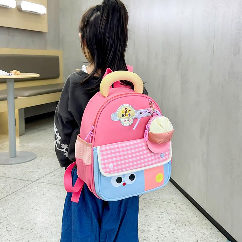 Unisex Cartoon Preschool Backpack With Durable Nylon And Fun Pattern For Learning
