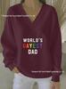 2025 3D Print V-neck Knit Pullover: Versatile Loose Fit Sweater for Autumn/Winter