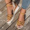 Plus Size 36-43 Women's Sandals Summer Casual Shoes for Women Comfortable Non-slip Walking Slip on Elastic Fabric Female Shoes