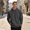 Men's Pullover Hooded Sweatshirt Solid Color Round Neck Loose Hoodie Long Sleeve Top