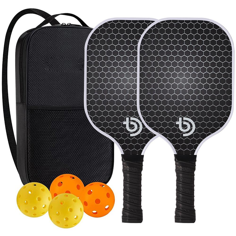 Pickleball Paddles Carbon Fiber And Graphite Face Non-Slip Grip Lightweight Pickleball Set Outdoor Sports