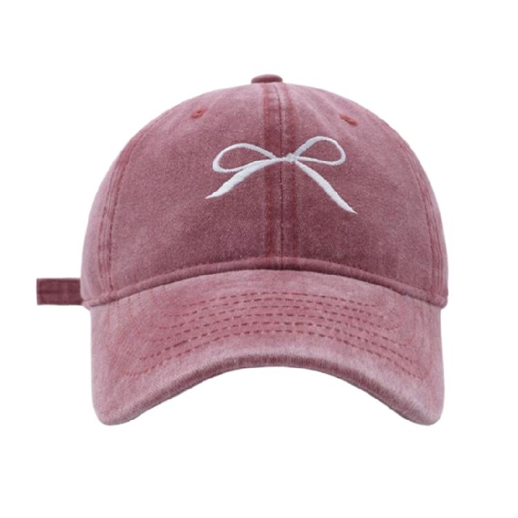 Breathable Baseball Hat for Women Girls Embroidery Bow Adjustable Versatile