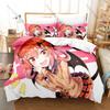Cool Icon Gabriel & Satania Graphic Gabriel Dropout Anime Bedroom Decor Bedding Duvet Cover + 2 Pillowcases Anime Fan Room Decor