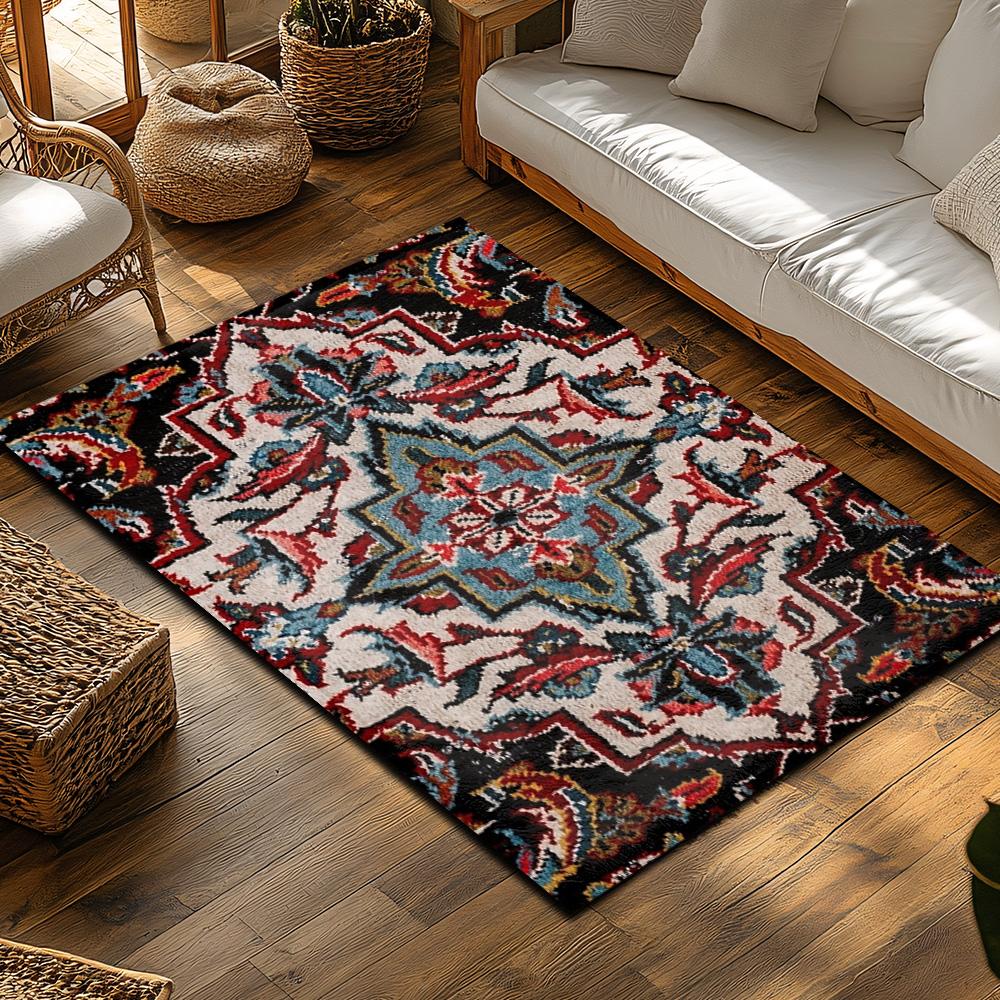 Vintage Persian Rug Pattern Doormat Indoor Outdoor Floor Mat Bohemian Area Rug Tribal Home Decor Throw Carpet Washable Non Slip