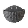 1Pc European Style Wall Hanging Half Round Flowerpot Imitation Rattan Planter for Balcony Outdoor Decor