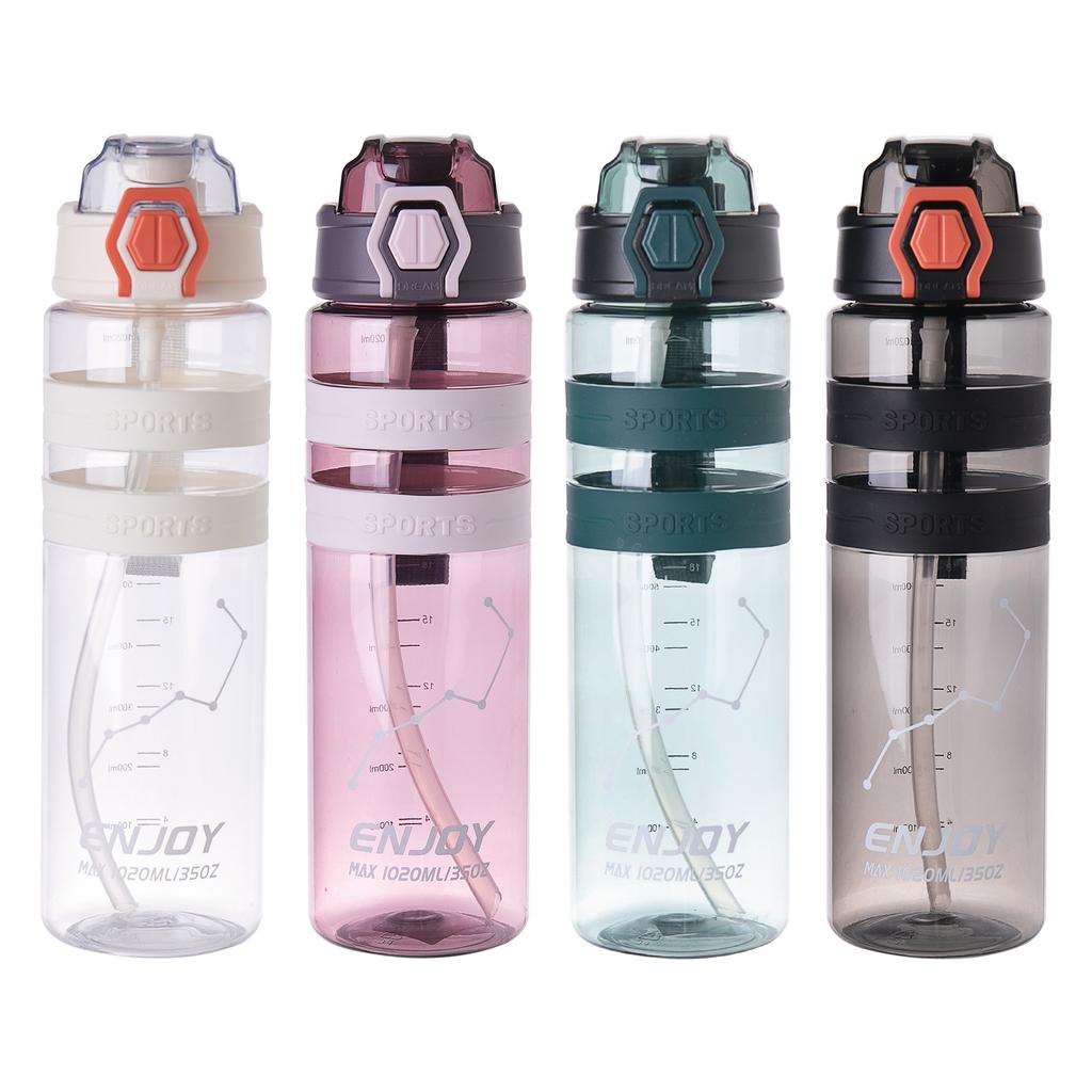 Water bottle new summer sports water cup portable kettle fitness outdoor plastic cup 1010ml space cup plastic bottle