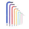 9 Pcs Hex Wrench Set Color Coded Non Slip CR V Hex Key with Ball End for Home Repair Industrial Maintenance