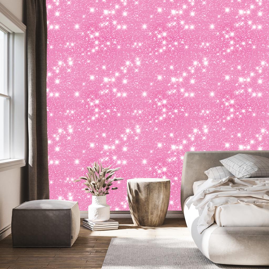 Powder pink glitter wallpaper, fine detail for living room and bedroom 50x1000