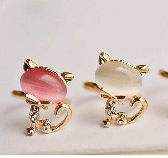Korean Butterfly & Bowknot Cat's Eye Earrings with Pearl Studs