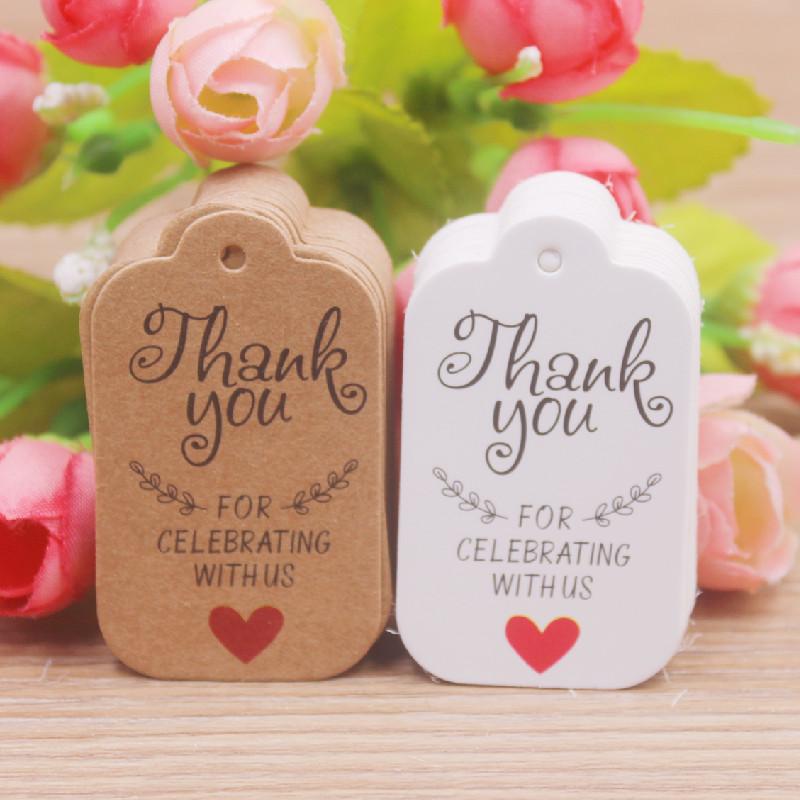 100 Pcs 3x5cm Kraft Paper Brown/white Gift Labels, with 20m Rope, for Wedding, Baby Shower, Christmas Labels, Party Decora