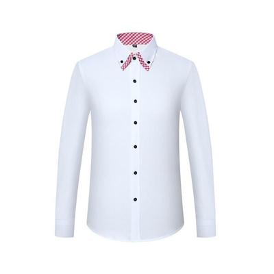 White Pink Blue Long Sleeve Shirts for Men's Fashion Regular Fit Korean Patchwork Sleeve Shirts Suits Business Professional Tops Workwear