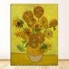 Van Gogh Golden Sunflower Poster Print Floral Vase Oil Painting Canvas Art   Modern Wall Picture for Living Room
