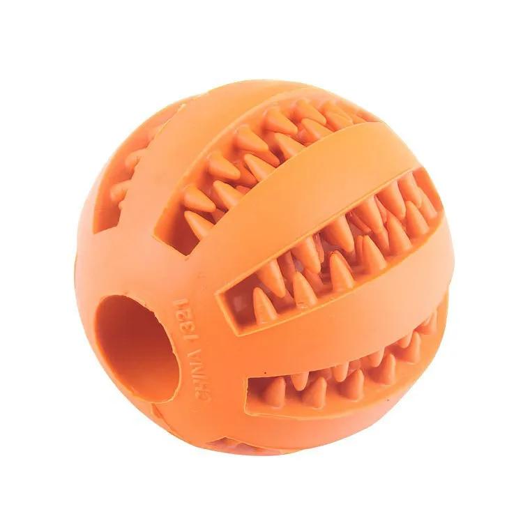

Interactive Dog Toy Ball Treat Dispenser Chew Resistant Tough Puppy Chew Toys for Teeth Cleaning Mental Stimulation 1.96 inch помаранчевий
