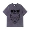 275 GSM Washed T-shirts 100% Cotton Pokemon V10 Gengar Print Unisex Heavy Cotton T Shirt