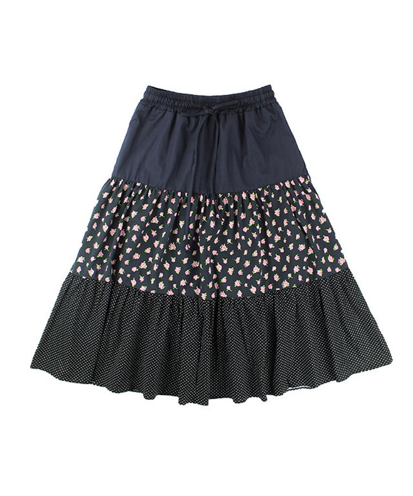 Konnichiwa Bonjour Butterfly Shirred Skirt (Multiflower)
