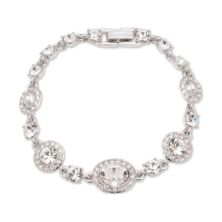 Givenchy Solid Color Letter Engraved Crystal Bracelet Women bracelet Silver 60442002-NY0 Without Packaging,F,Silver