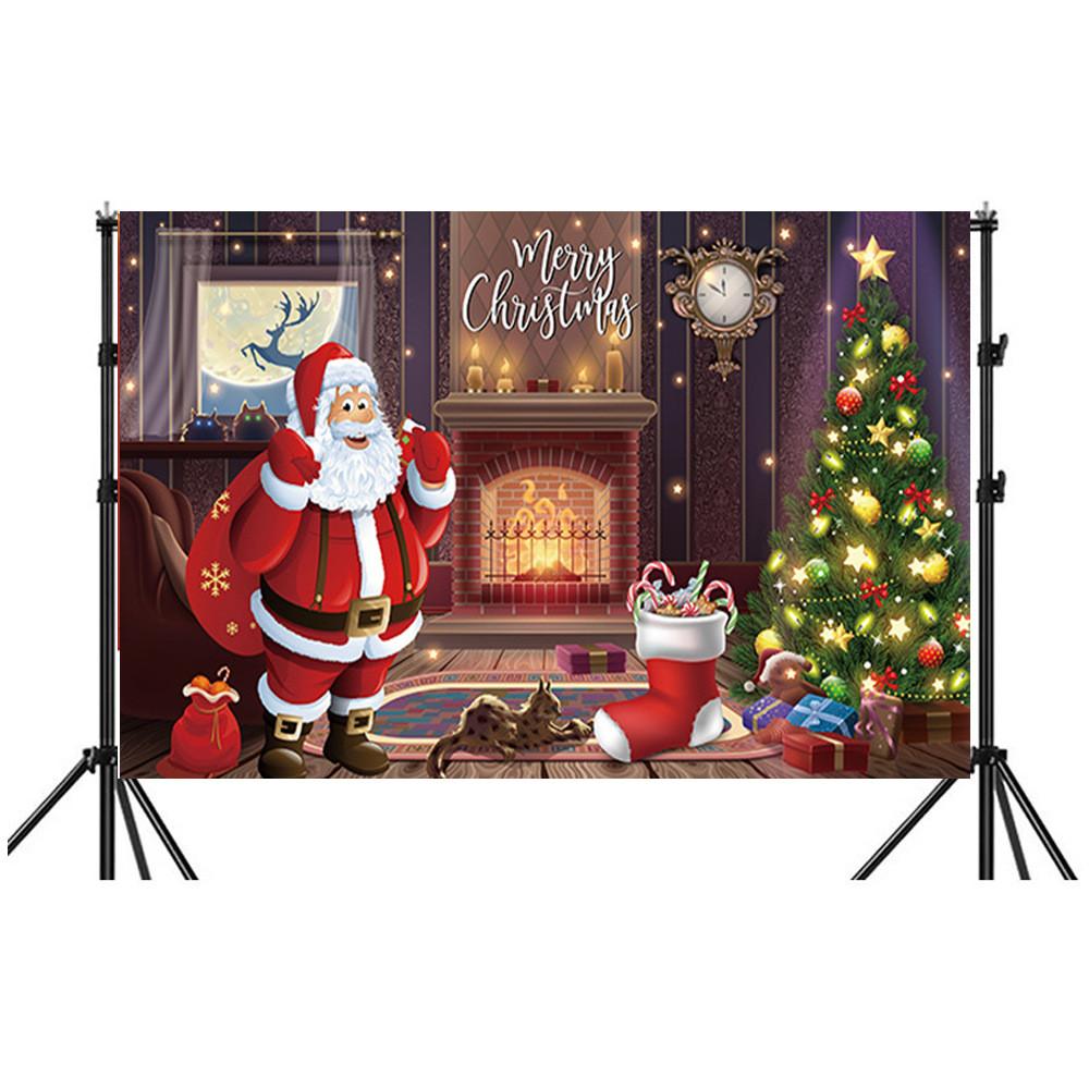 Christmas Background Banner Polyester Festival Party Decor For Holiday Event