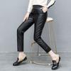 Faux Leather Plush Thickened High Waist Elastic Korean Size Pu Pants Women's  Fashion  Pants Women Clothing