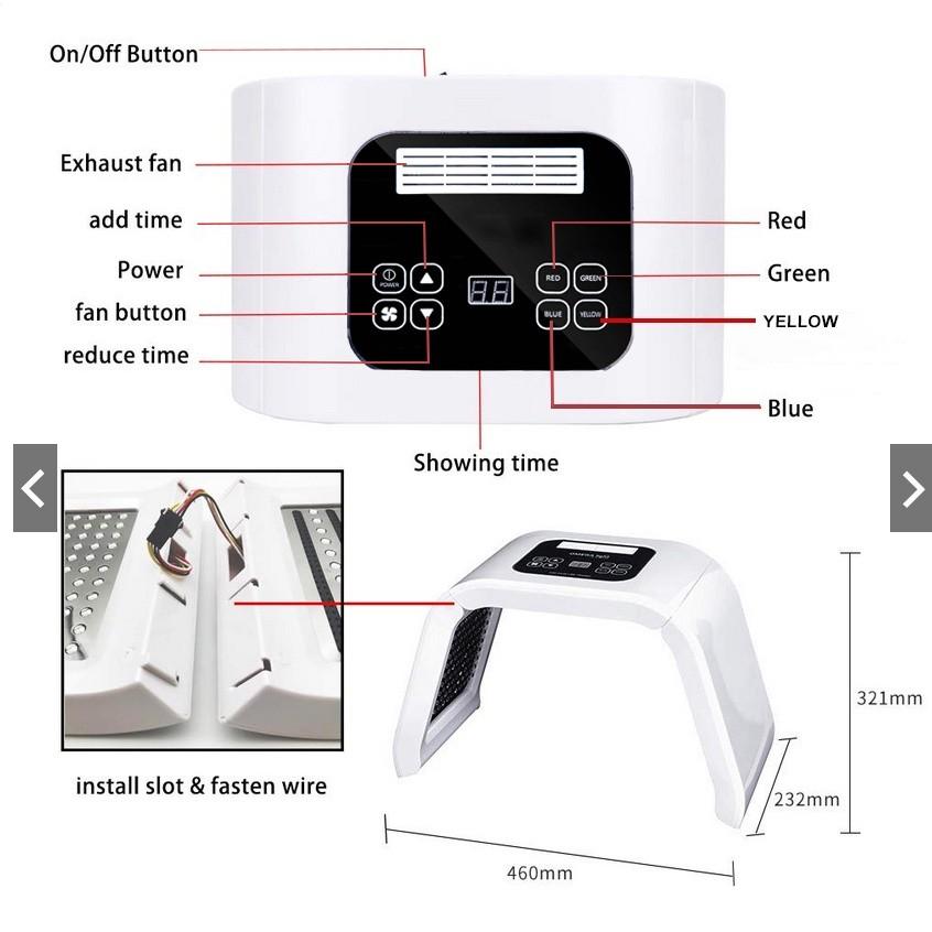 Ready 7 Colors PDT LED Facial Mask Light Therapy Light Skin Rejuvenation Device Spa Acne Remover Anti-Wrinkle Face Care