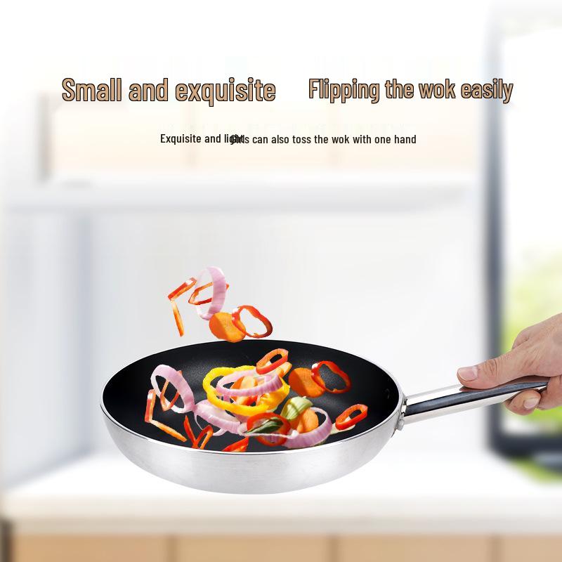 Non-Stick Single Handle Frying Pan for Steak, Eggs, and More - Compatible with Gas and Induction Cookers.