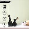 Black Poly Resin 'Rabbit' 10 Inches - Set of 1 Showpiece Rabbit Figurine for Home Decor Living Room Office Home