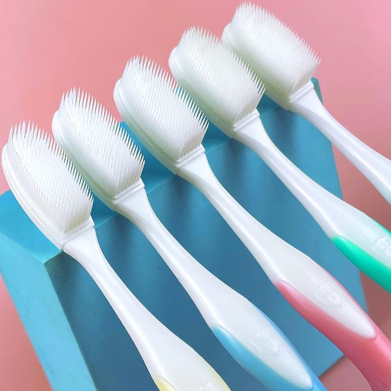 High-End Adult Nano Toothbrush: Ultra-Soft Bristles, Antibacterial, Silk Cleaning, Silicone, Individually Packaged
