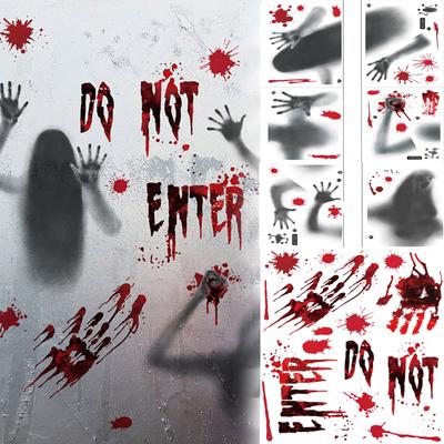 Halloween Window  Horror Stickers, Window Decoration Glass Stickers Static Stickers