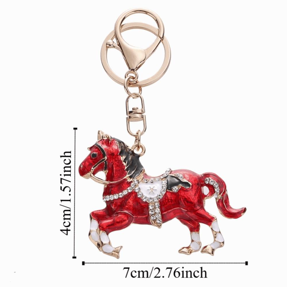 Sparkling Rhinestones Horse Keychain Colorful Backpack Pendant Car Key Chain Backpack Decoration
