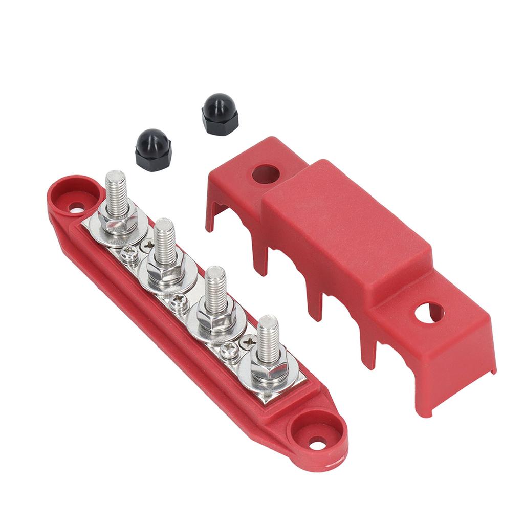 4 Stud Power Distribution Block with Cover 5 16in Weather Resistance 48VDC 250A for Car RV Marine
