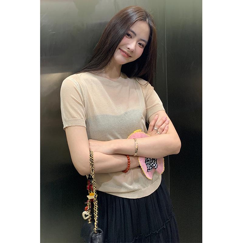 

Футболка Nan Tao Pure Desire Sexy Sheer с короткими рукавами - облегающий летний новый дизайн для женщин L