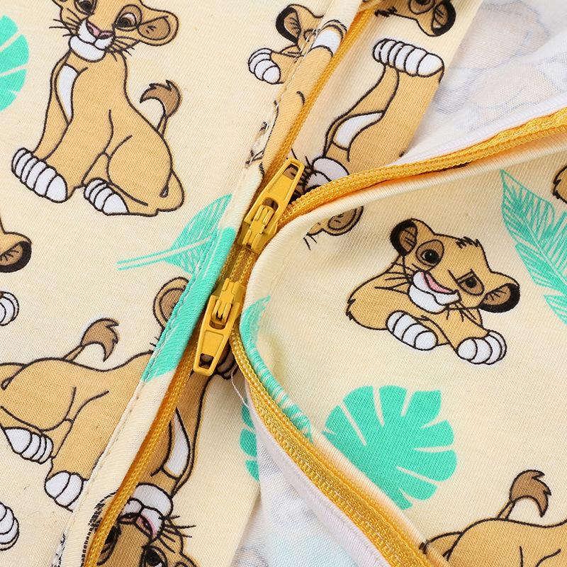 Kids Tales Lion Romper: Newborn Short Sleeve Double Zipper Jumpsuit