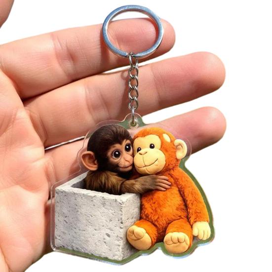 Брелок-подвеска Обезьянка Милый 2D Плоская Акриловая Подвеска Пробей Обезьяну Держащую Орангутана